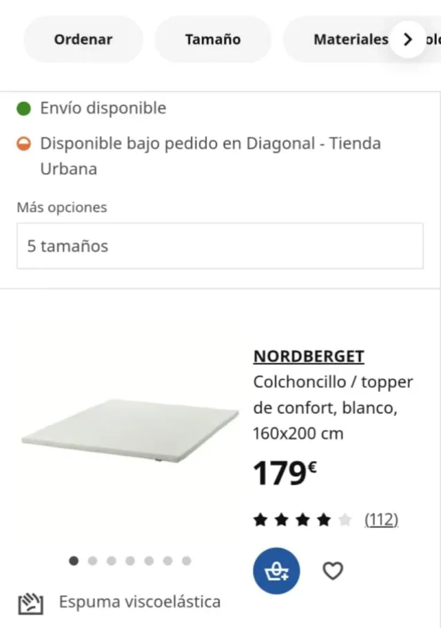 Colchoncillo / topper confort Ikea