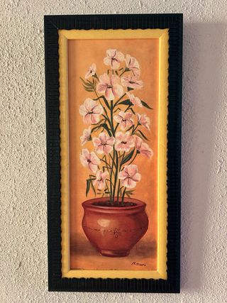 Cuadro de flores en maceta