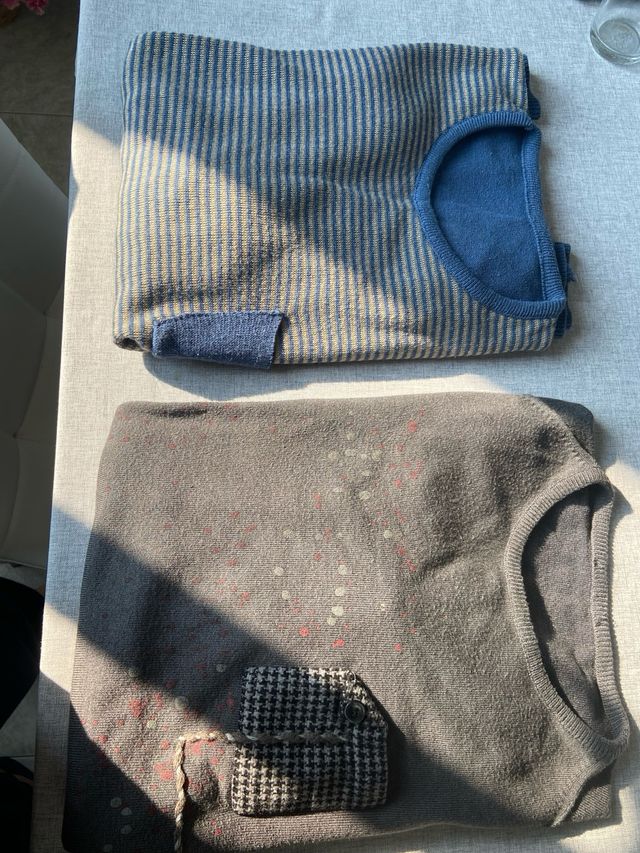 Coppia maglioncini mezzopeso rigati