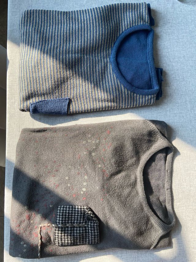 Coppia maglioncini mezzopeso rigati