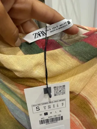 Vestido midi lino Zara S