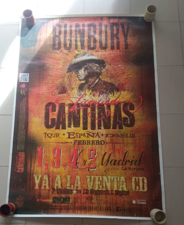 Póster Oficial Gira Bunbury Licenciado Cantinas