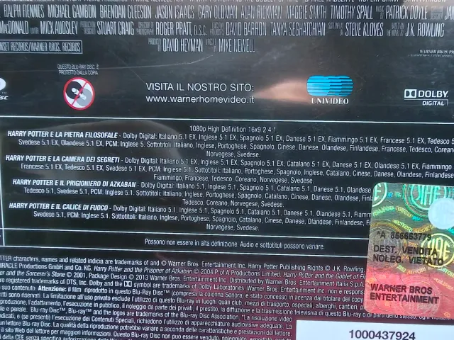 Blu-ray Harry Potter
