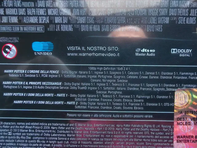 Blu-ray Harry Potter