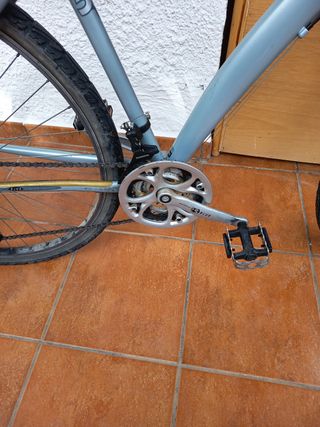 Bicicleta de paseo plateada