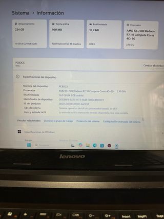 Portátil Lenovo Z50 16GB RAM 240SSD AMD