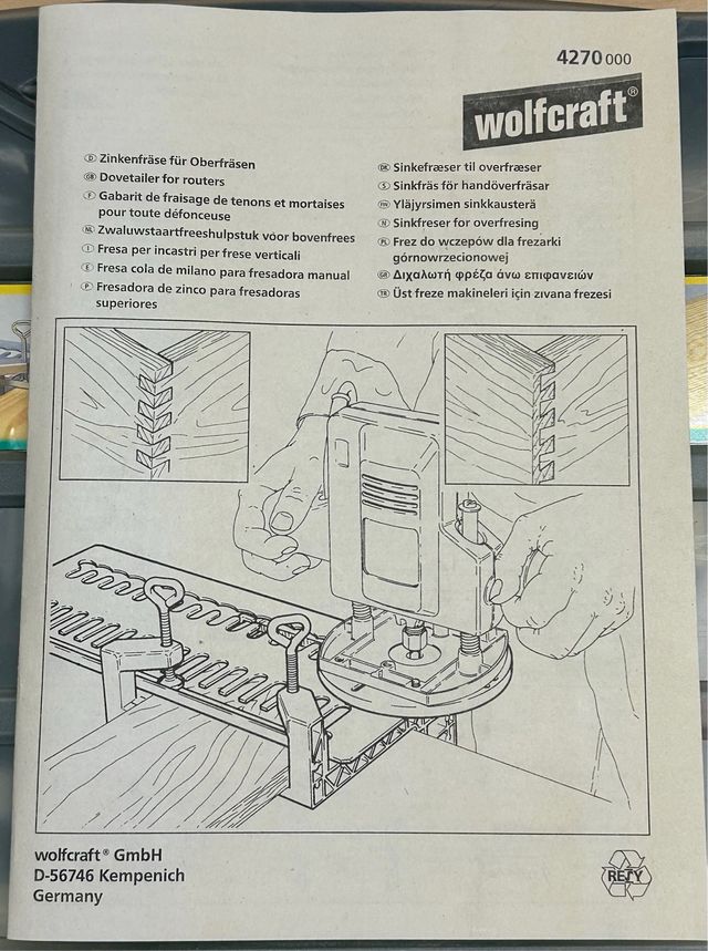 Wolfcraft Plantilla para Fresa Cola de Milano