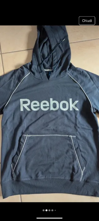 Felpa con cappuccio Reebok uomo colore blu marino