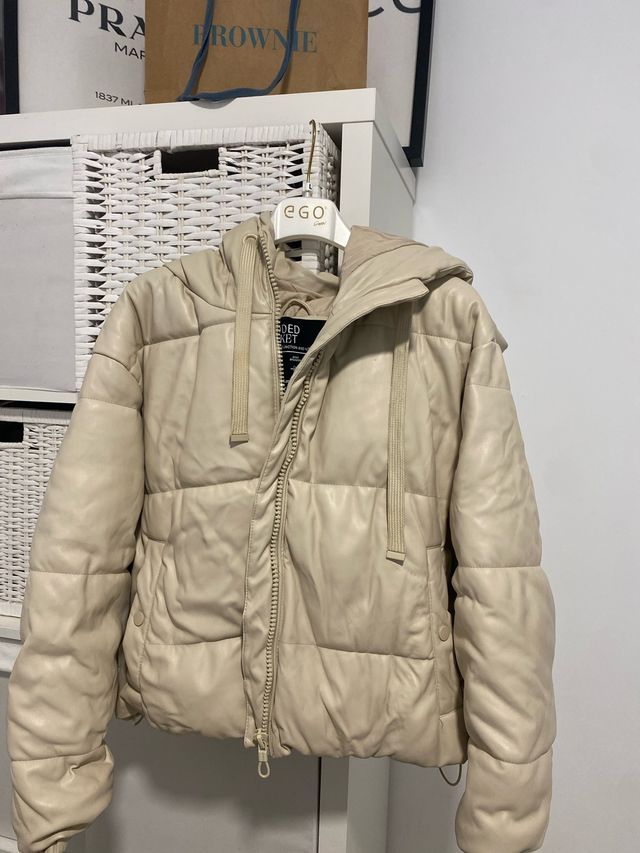 Chaqueta Stradivarius Piel Sintética Beige