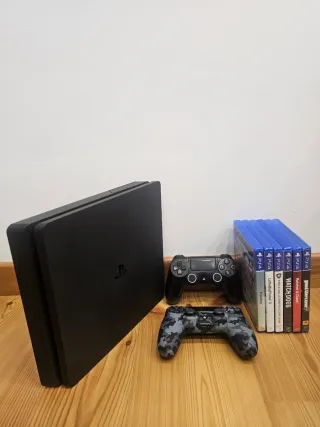 Ps4 Slim 1tb Nera + 2 Controller + Giochi