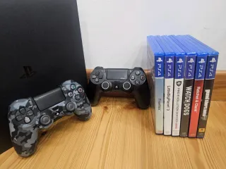 Ps4 Slim 1tb Nera + 2 Controller + Giochi
