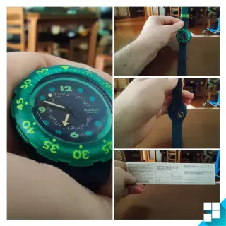 Swatch Scuba200 Blue Moon SDN100 , box - 1991