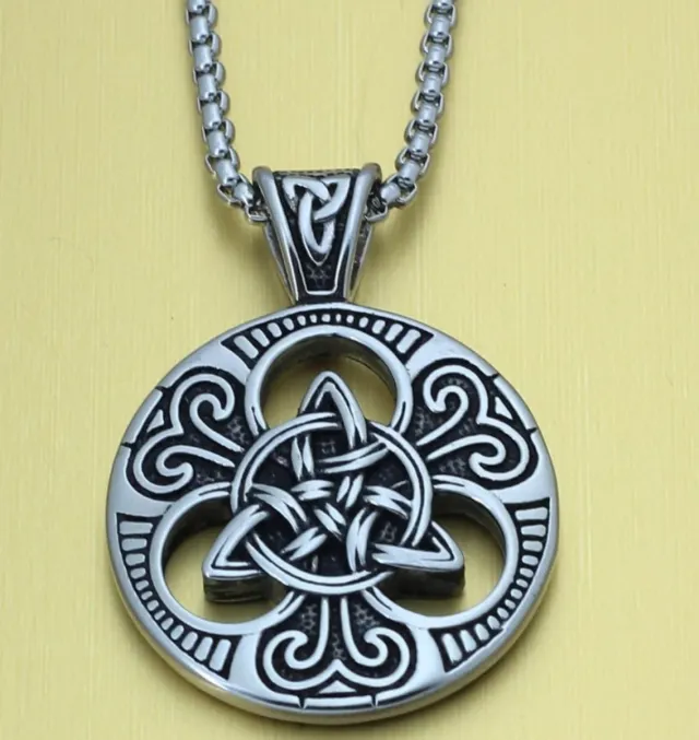 Collar Amuleto  Nudo Celta Irlandés Plata
