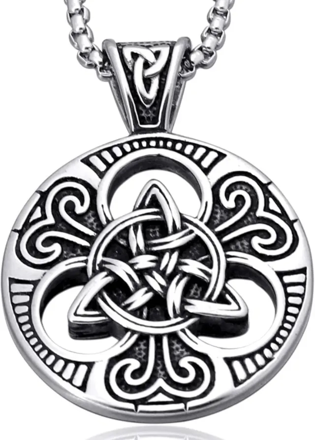 Collar Amuleto  Nudo Celta Irlandés Plata