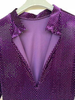 Vestido largo Zara fiesta lentejuelas morado
