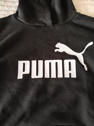 Sudadera Puma Negra con Logo talla 11-12 años