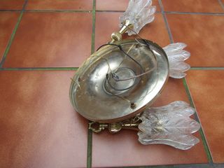 Lámpara cristal Murano 3 tulipas