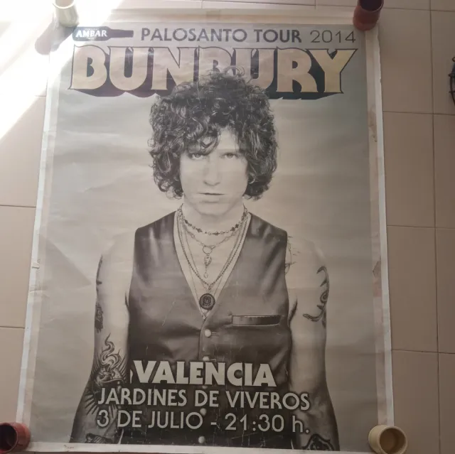 Póster Bunbury Palosanto Tour 2014 Valencia