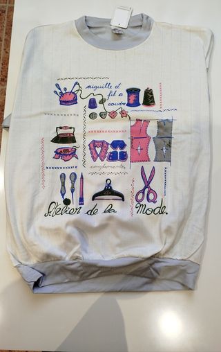 Pijama Mujer Otoño/Invierno Talla L. Gris/blanco.
