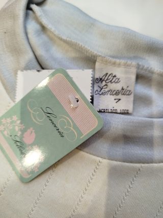 Pijama Mujer Otoño/Invierno Talla L. Gris/blanco.