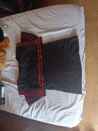 Disfraz Colegiala Negro/Rojo Talla Única