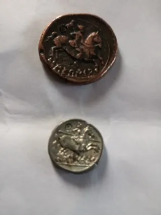 Reproducción Monedas Iberas  As y Denario