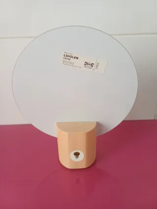 Espejo de mesa redondo madera