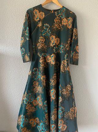 Vestido de fiesta verde y dorado Diseñador Español