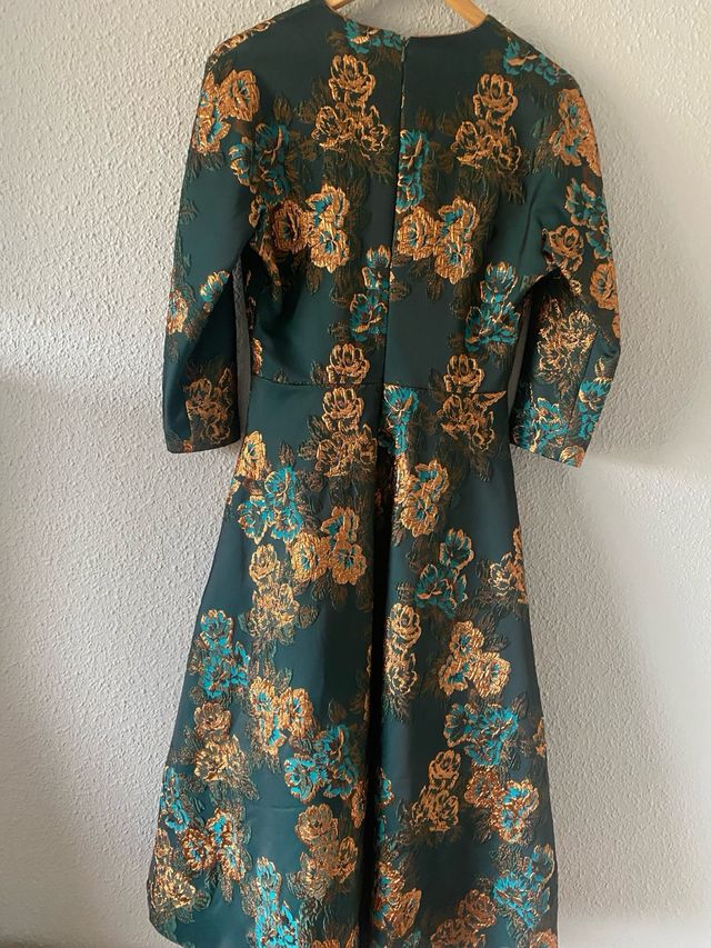 Vestido de fiesta verde y dorado Diseñador Español