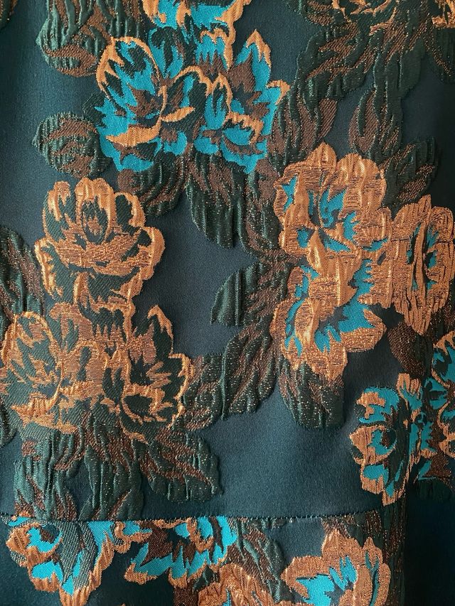 Vestido de fiesta verde y dorado Diseñador Español