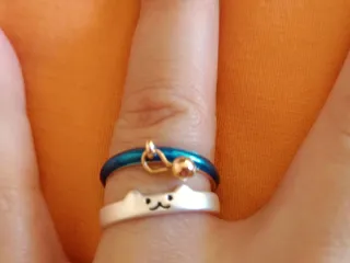 Anillos Ajustables Bisutería Azul y Dorado