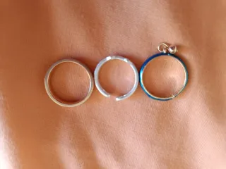 Anillos Ajustables Bisutería Azul y Dorado