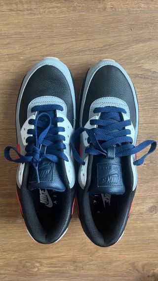 Nike Air Max 90 Blanco Rojo Solar Obsidiana