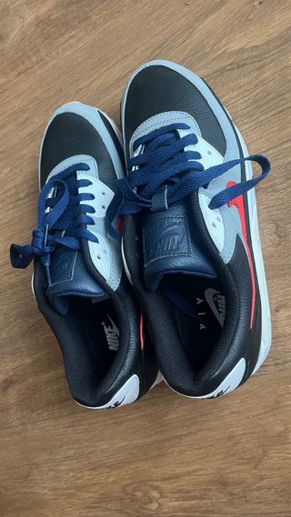 Nike Air Max 90 Blanco Rojo Solar Obsidiana