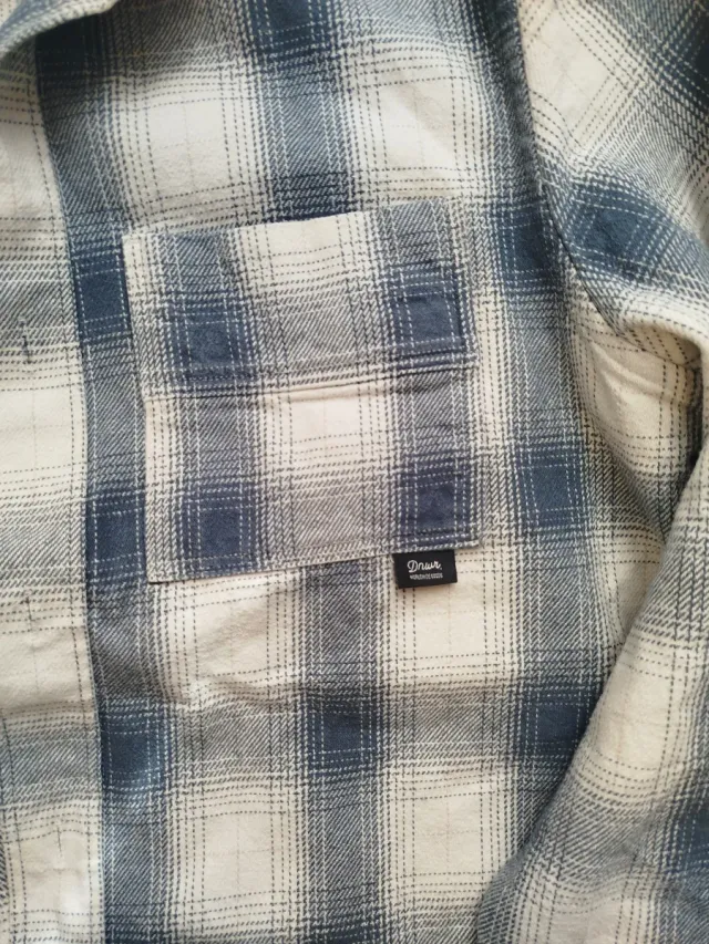 Camisa de paño Zara cuadros azul y blanco