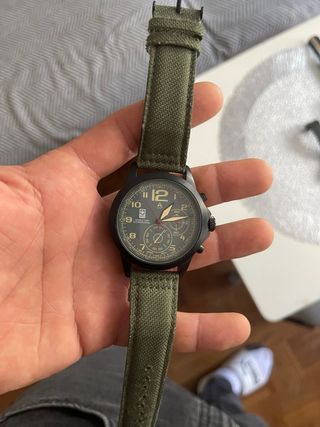Reloj WTI World Time International Negro/Verde