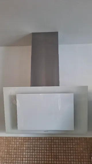 Campana extractora CATA 90cm cristal blanco