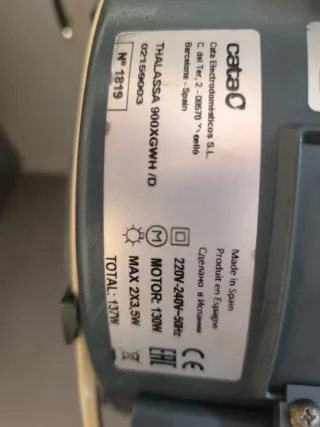 Campana extractora CATA 90cm cristal blanco