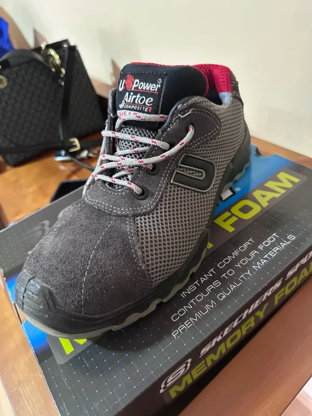 Zapatillas U Power Airtoe Composite Gris/Rojo.