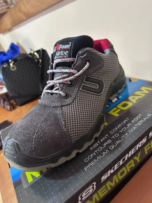 Zapatillas U Power Airtoe Composite Gris/Rojo.