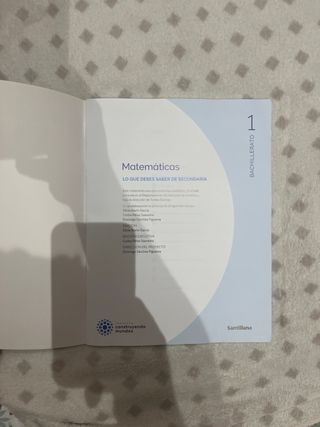 Libro de Matemáticas de 1º de Bachillerato