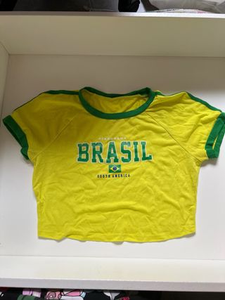 Camiseta Crop Top Brasil Pindorama