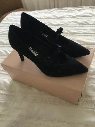 Zapatos JM-Basic Negros Ante Talla 38
