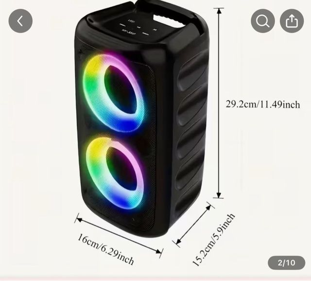 Altavoz Portátil Negro
con micrófono
