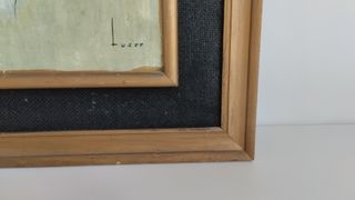 Cuadro vintage perro óleo 60x50 cm