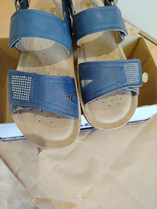 Sandali blu scamosciati n. 37