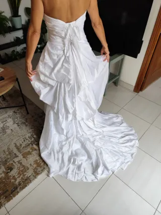 Vestido de Novia Blanco M/L regulable por espalda