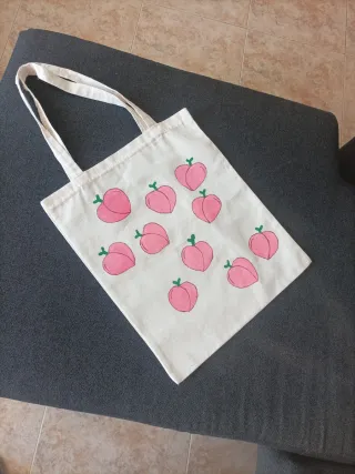 Bolso Tote Pintado a Mano con Melocotones