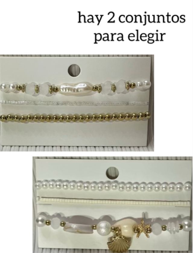 Conjunto 3 pulseras elásticas con estilo de mar