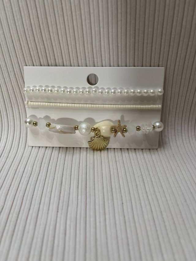Conjunto 3 pulseras elásticas con estilo de mar